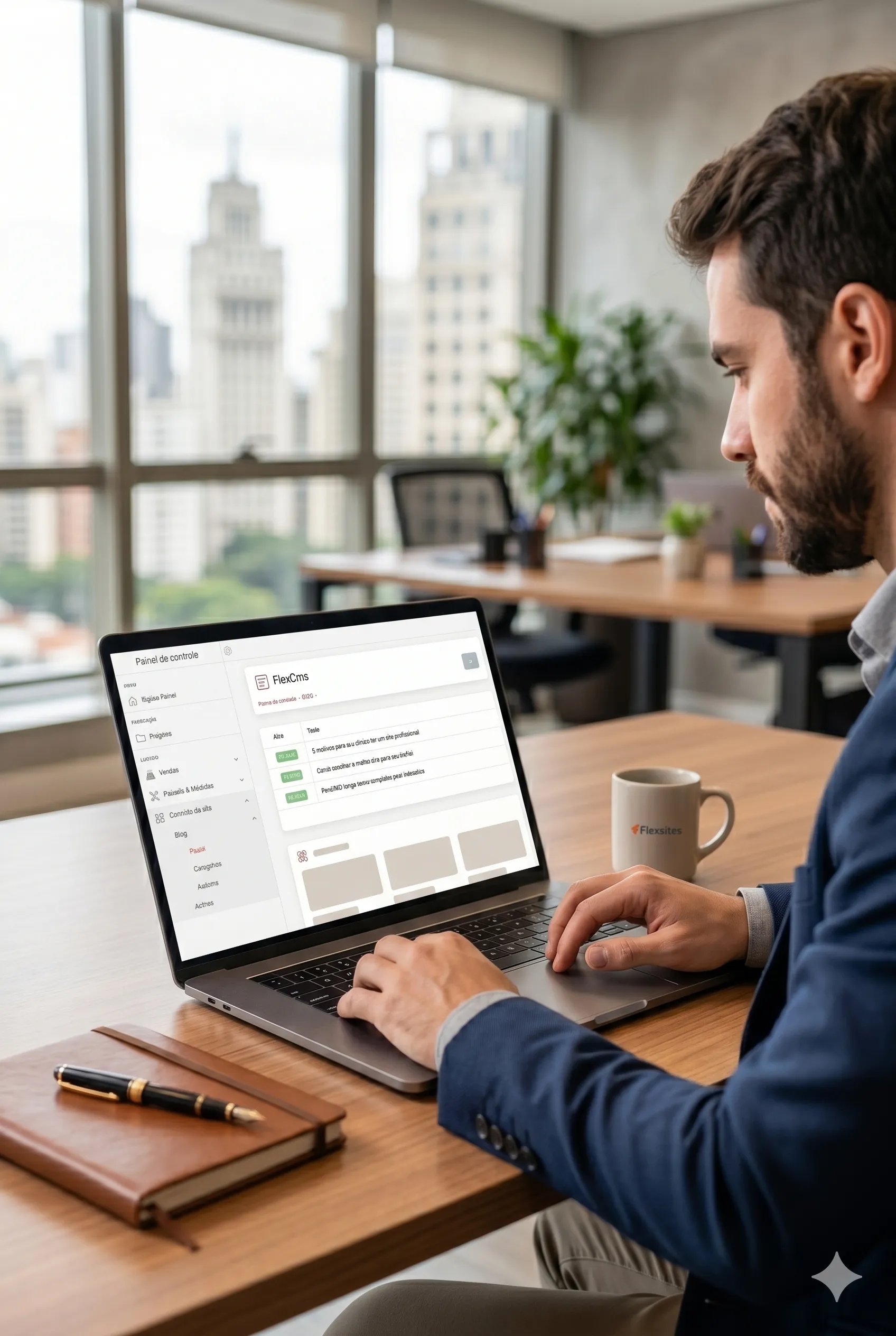 Painel de controle do flexsites